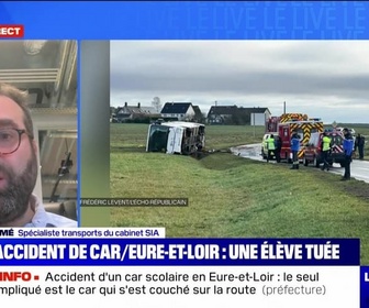 Replay Le Live BFM - Une élève tuée dans un accident de car dans l'Eure-et-Loir - 30/01