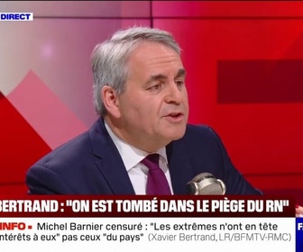 Replay Face à Face - C'est une menteuse: Xavier Bertand estime que la seule chose qui compte pour Marine Le Pen, c'est de sauver sa tête