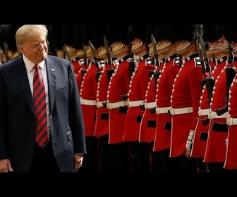 Replay Des drapeaux américains bordent les rues de Windsor avant la visite d'État de Trump