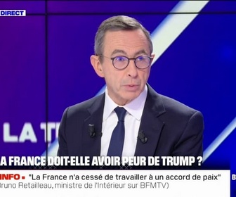 Replay BFM Politique - Élection de Donald Trump: Je suis ni inquiet, ni heureux, déclare Bruno Retailleau, ministre de l'Intérieur