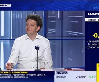Replay BFM Bourse - La Data Room : - 0,12% = la variation de l'euro versus le dollar depuis sa première cotation le 4 janvier 1999 - 02/07