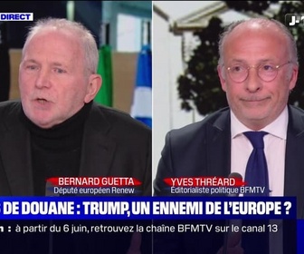 Replay BFM Story - Face à Thréard : Bernard Guetta - Droits de douane, Trump, un ennemi de l'Europe ? - 23/05
