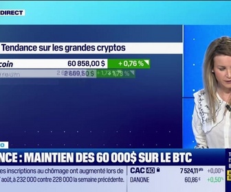 Replay BFM Crypto, la Chronique - BFM Crypto : Tendance, maintien des 60 000 dollars sur le BTC - 23/08