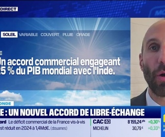 Replay BFM Bourse - L'éco du monde : UE-Inde, un accord commercial couvrant 25% du PIB et 1/3 du commerce mondial - 27/01