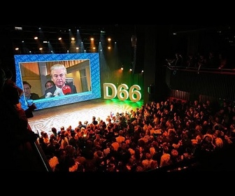 Replay Scènes de joie aux QG de D66 et de GroenLinks lors de la nuit électorale néerlandaise