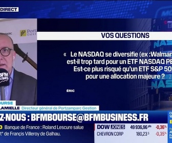 Replay BFM Bourse - Culture Bourse : Le NASDAQ se diversifie (ex: Walmart), est-il trop tard pour un ETF NASDAQ PEA ? Est-ce plus risqué qu'un ETF S&P 500 pour une allocation majeure ? , par Julie Cohen-Heurton - 09/02