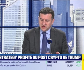 Replay BFM Bourse - USA Today : Coinbase et Microstrategy s'envolent après les annonces sur la réserve stratégique en cryptos, par Eric Lafrenière - 03/03