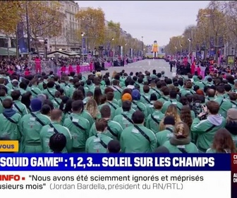 Replay Culture et vous - Un 1,2,3... Soleil géant sur les Champs-Élysées à Paris pour la sortie de la deuxième saison de Squid Game le 26 décembre