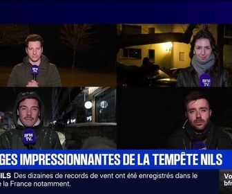Replay BFM Grand Soir - Les images impressionnantes de la tempête Nils - 12/02