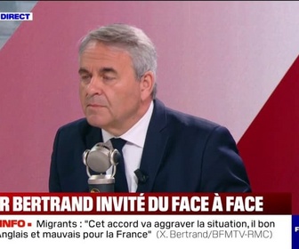 Replay Face à Face - Eux vont avoir l'immigration choisie et nous l'immigration subie: Xavier Bertrand estime que l'accord entre Paris et Londres va aggraver la situation